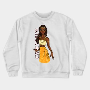 Black is Beautiful - Cape Verde African Melanin Girl in traditional outfit Crewneck Sweatshirt